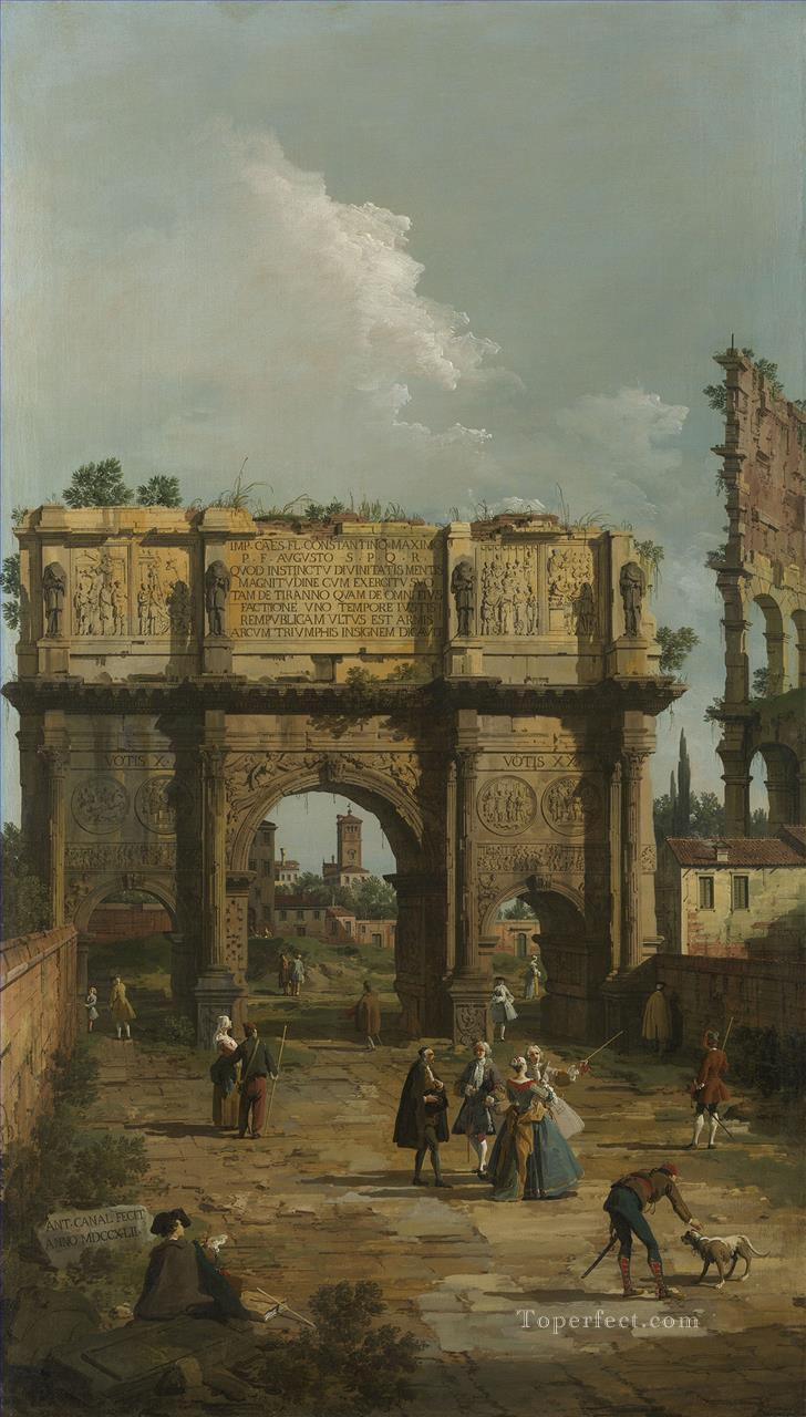 rome the arch of constantine 1742 Canaletto Oil Paintings